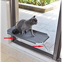 LSAIFATER Hamaca de Ventana para Gatos 360 ° y Soporte Inferior de Seguridad de Hierro Perca de ventana para Gato…
